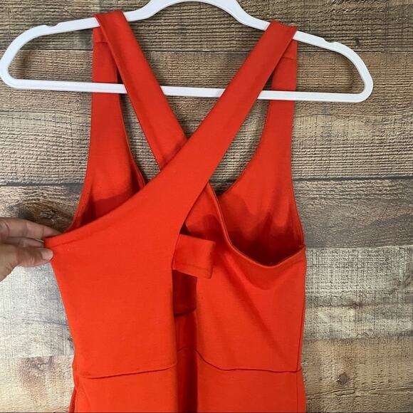 Jack by BB Dakota Penelope Ponti Roma Orange Sleeveless Dress Size Medium - Picture 6 of 12